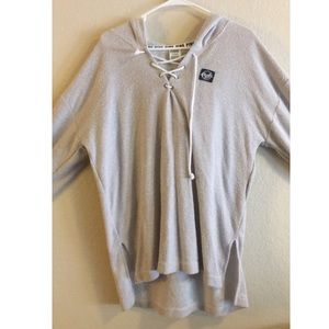 PINK long sleeve lace up thin jacket